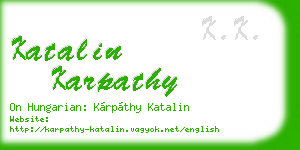 katalin karpathy business card